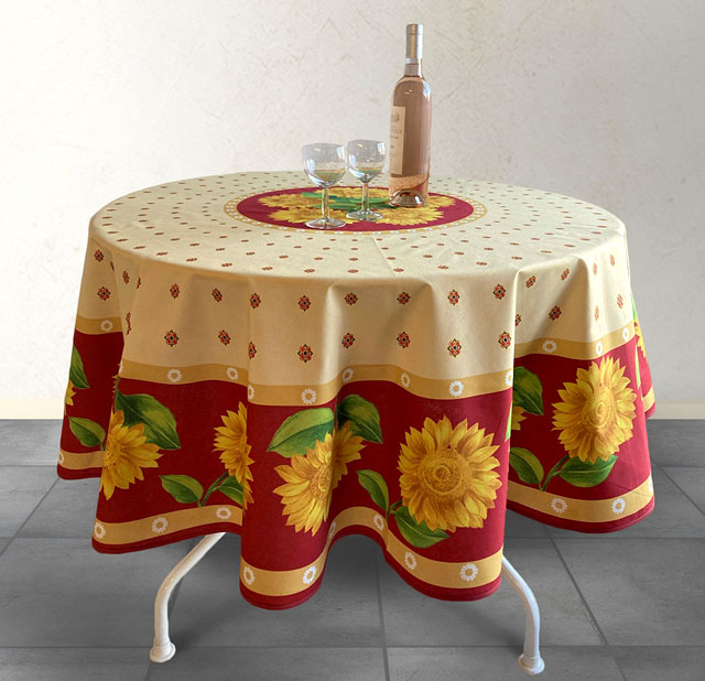 Round Tablecloth Coated (SOLEIHAS. red)
